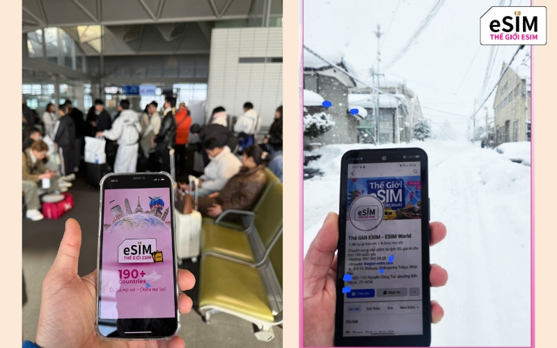 Chỉ cần quét mã QR và bật chuyển vùng là có mạng ngay khi hạ cánh nhờ mua eSIM data.